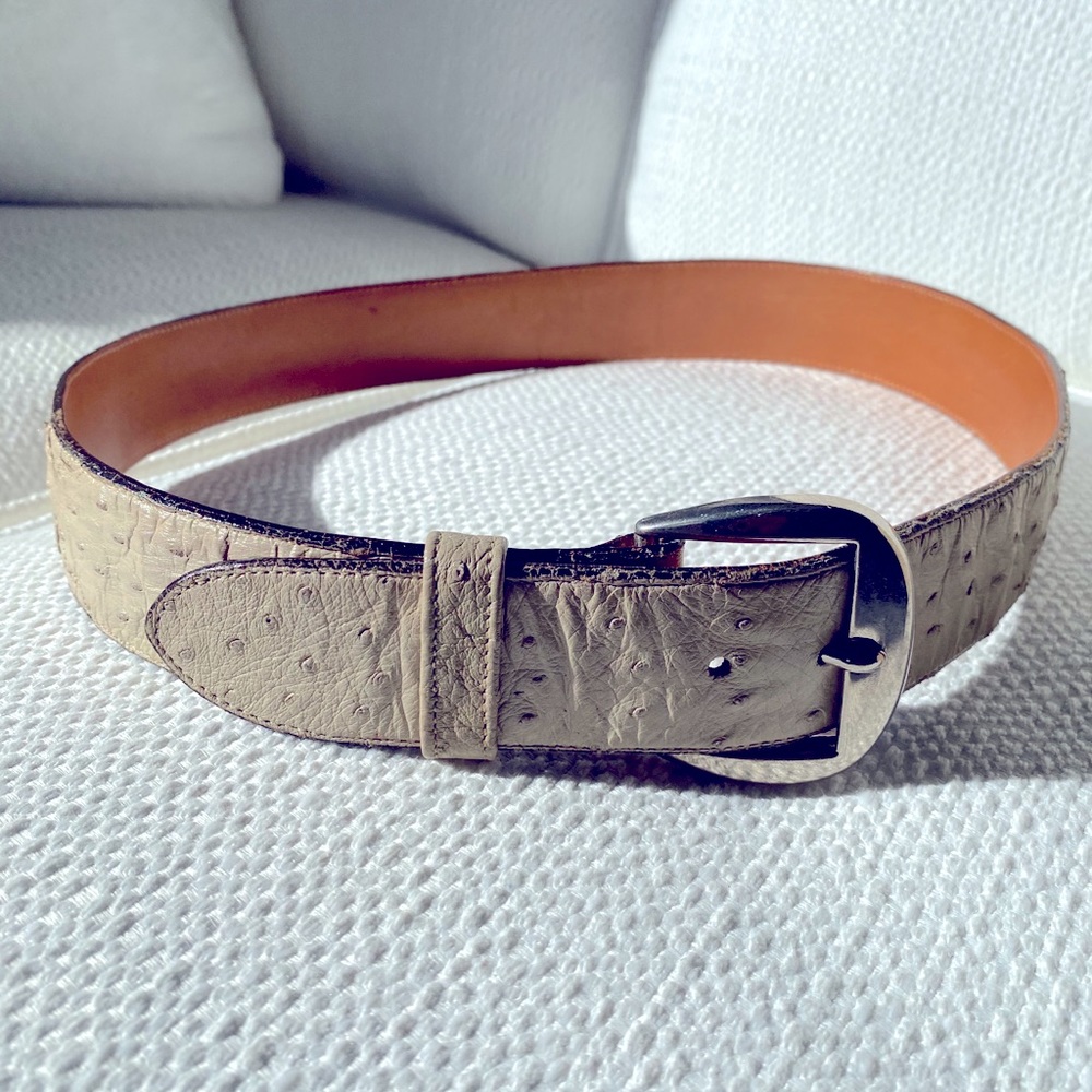 Genuine ostrich belt